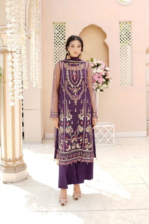 Ricamo- Purple Embellished Suit