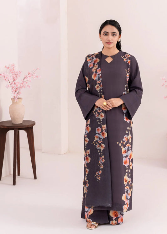 Stitch Vibes- Black Floral Kurta Set