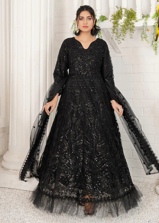 Gulnoor- Black Net Maxi