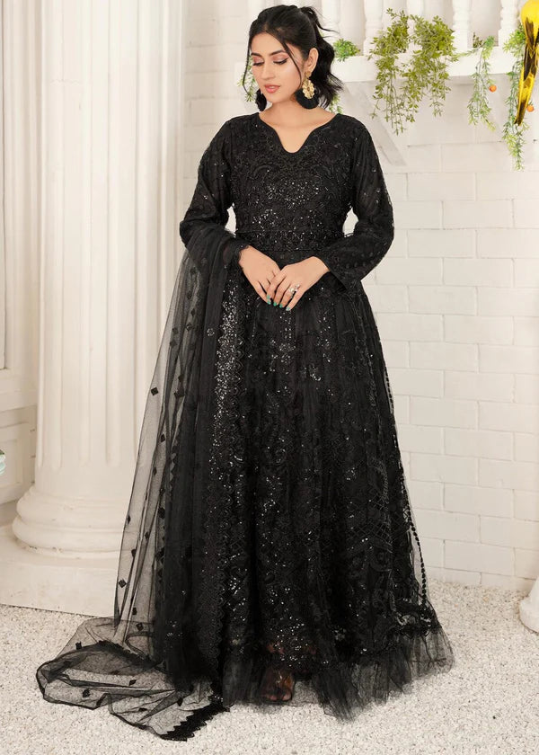 Gulnoor- Black Net Maxi